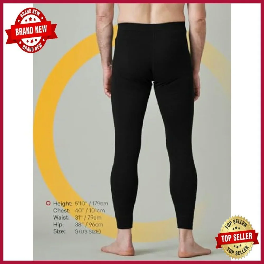 Men's 100% Merino Wool Thermal Base Layer Pants Lightweight Midweight